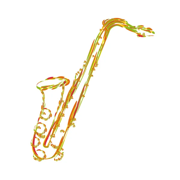 Saxofón — Vector de stock