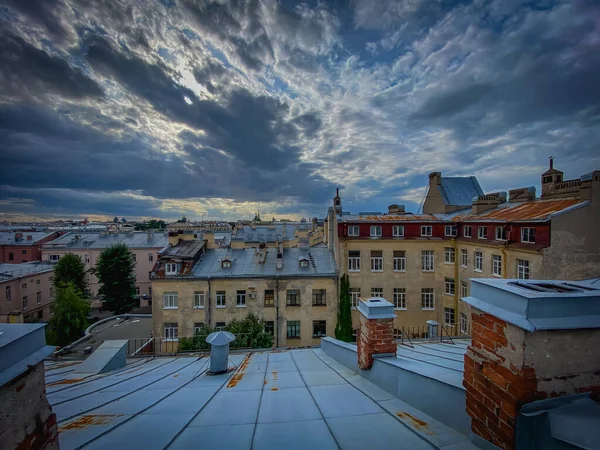 Plataformas Observação Nos Telhados São Petersburgo Rússia — Fotografia de Stock