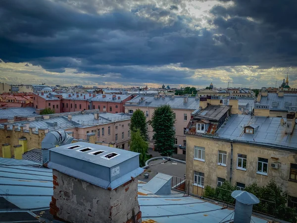 Платформи Спостереження Дахах Санкт Петербурзької Росії — стокове фото