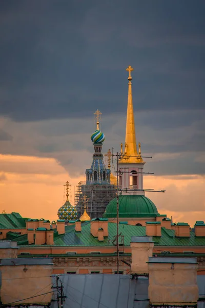 Pozorovací Plošiny Střechách Petrohradu Rusko — Stock fotografie