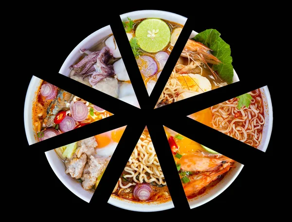 Bir grup sıcak ve baharatlı şehriye çorbası. Beyaz kasede, siyah arka planda..