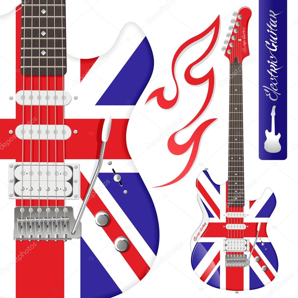 The detailed illustration of an electric guitar