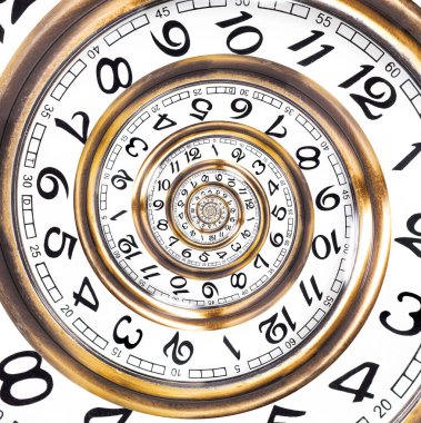 Dönen saat suratı. Zaman kavramı.