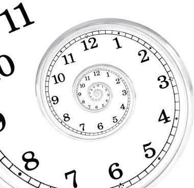 Dönen saat suratı. Zaman kavramı.