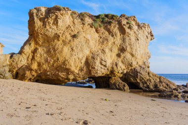 El Matador Eyalet Plajı 'ndaki eşsiz doğal kaya oluşumu muhteşem bir kemer oluşturuyor. Altın kum, durgun okyanus ve geniş mavi gökyüzü tarafından mükemmel çerçevelenmiş..
