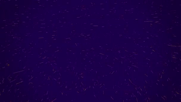 Línea Dorada Partículas Volando Aisladas Color Azul Oscuro Animación Abstracta — Vídeos de Stock