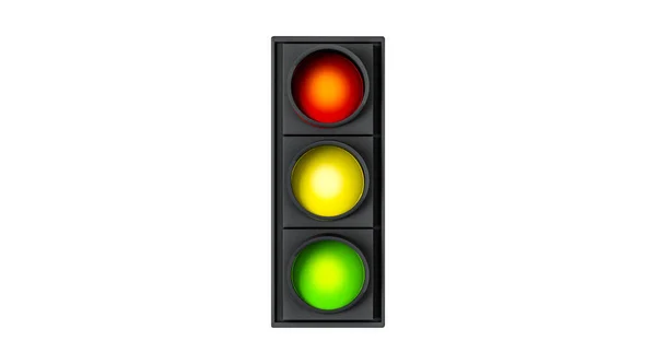 Görüntüleme Gerçekçi Yakın Yeşil Sarı Kırmızı Trafik Işıkları Trafik Tabelası Stok Resim