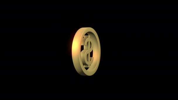 Dolar Para Birimi Tabelasını Sembolü Kapatır Kusursuz Döngü Animasyonu Altın — Stok video