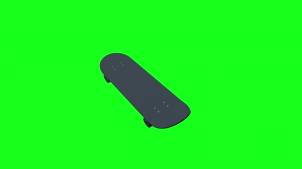 Nahaufnahme Schwarzes Skateboard Das Durch Die Luft Fliegt Und Sich — Stockvideo