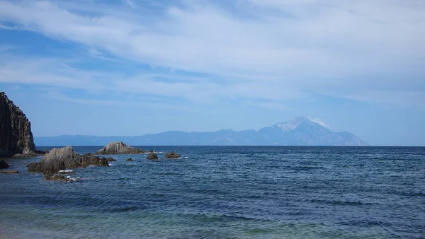 Vue Imprenable Sur Mer Côte Mer Égée Grèce Halkidiki — Photo