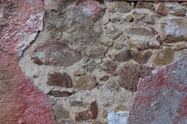 Фрагмент Старого Фасада Дома Натурального Камня Греция Халкидики Арнаия — стоковое фото