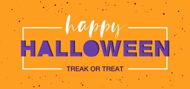 Poster, reklam, afiş, site dekorasyonu, teklif, tanıtım, broşür için kelimelerle kesilmiş vektör kağıdı. El işi stili, turuncu arkaplanda modern yazı. Mutlu cadılar bayramı.