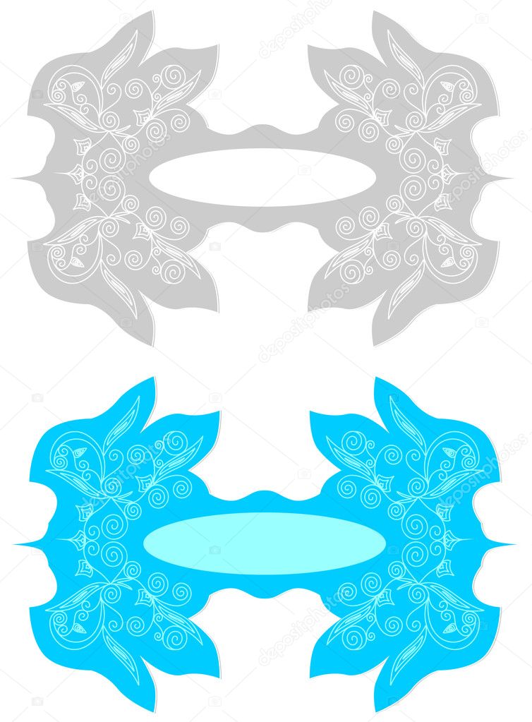 Too border with  drawing curls. Vector illustration. 