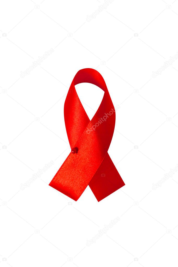 World AIDS Day. Isolated red ribbon symbol.