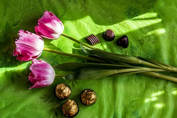 Fancy Frills Tulipanes Con Flecos Dulces Para Amada —  Fotos de Stock