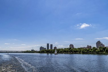 The view on the Dnipro river in Kyiv city