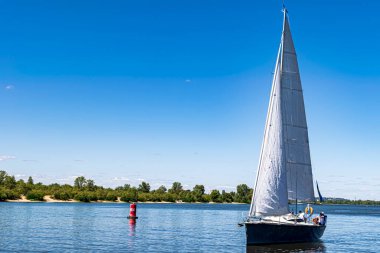 The view on the Dnipro river in Kyiv city