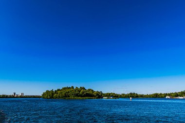The view on the Dnipro river in Kyiv city