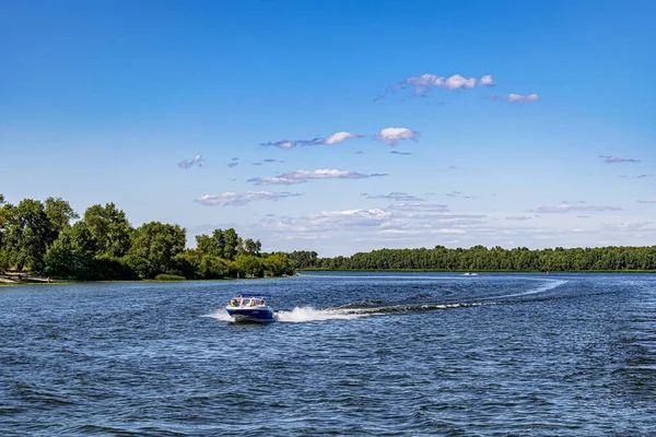 Вид Річку Дніпро Місті Києві — стокове фото