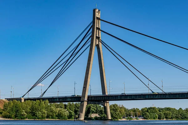 View Dnipro River Bridge Kyiv City — Stockfoto