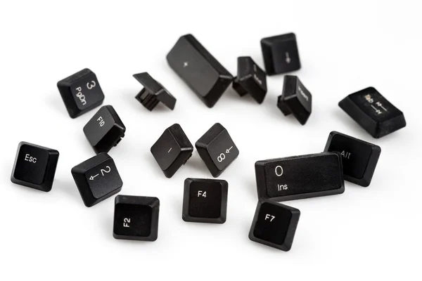 As teclas do teclado no fundo branco — Fotografia de Stock