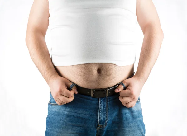 Stor fet mage på vit bakgrund — Stockfoto