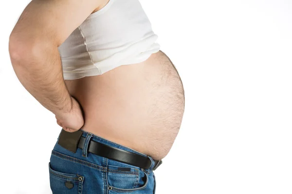 Stor fet mage på vit bakgrund — Stockfoto