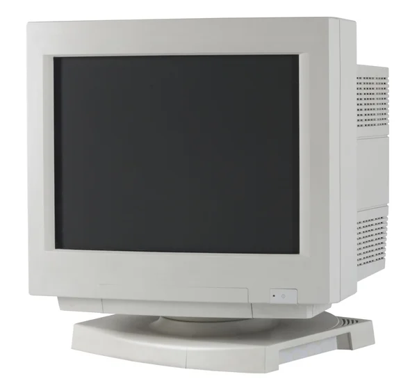 Un monitor de computadora vintage aislado sobre fondo blanco — Foto de Stock