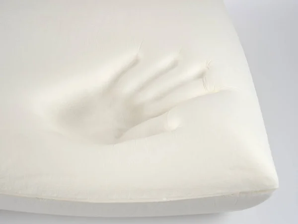 Orthopedic Pillow Memory Foam Handprint Pillow Comfortable Bedding Orthopaedic Therapeutic — Stock Photo, Image