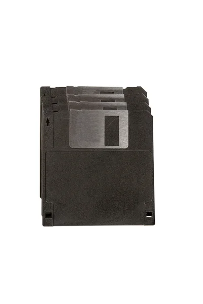 Stack of black diskettes — Stock Photo, Image