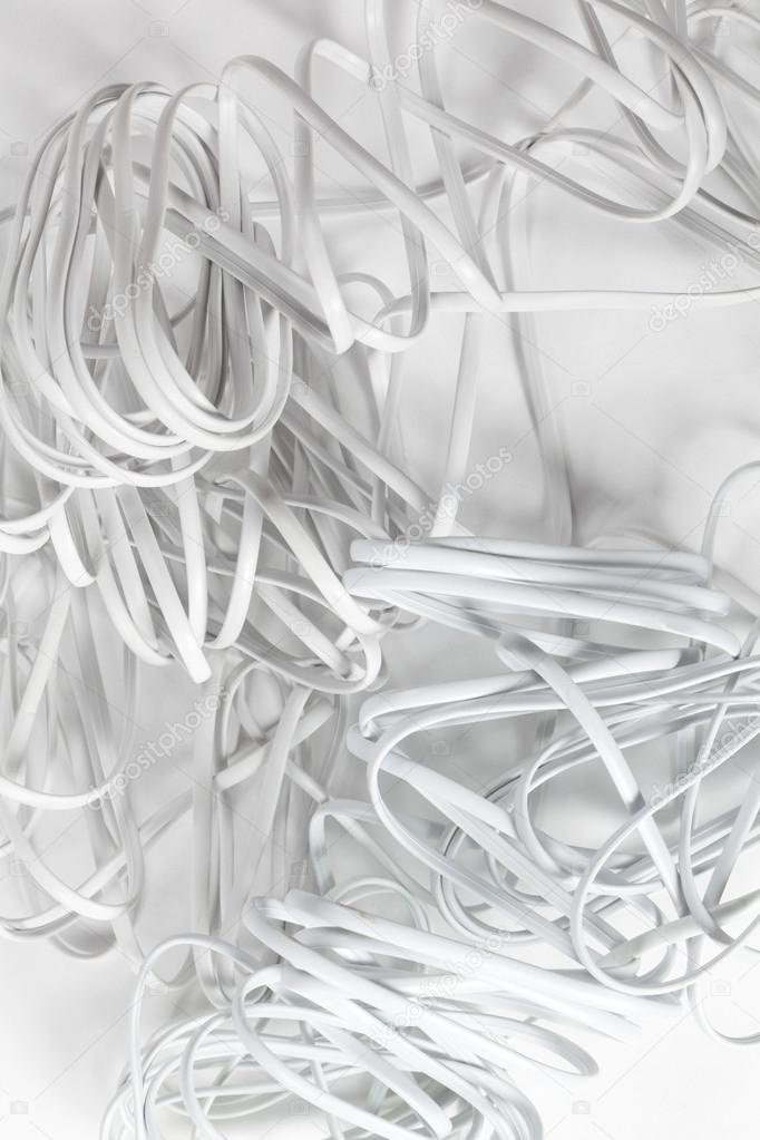 White tangled wires