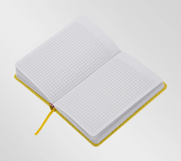 Yellow open notebook — Stock Photo, Image