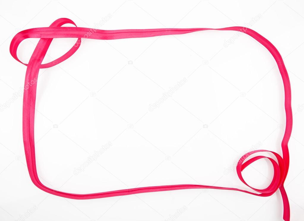 Blank frame made of red ribbon