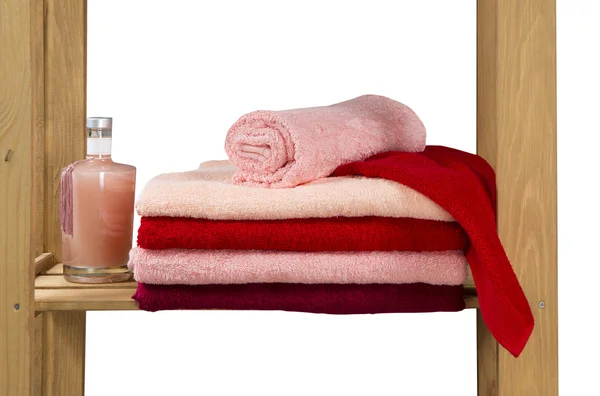 Conjunto de toalhas terry coloridas — Fotografia de Stock