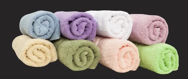 Set of twisted towels — Stock Photo, Image