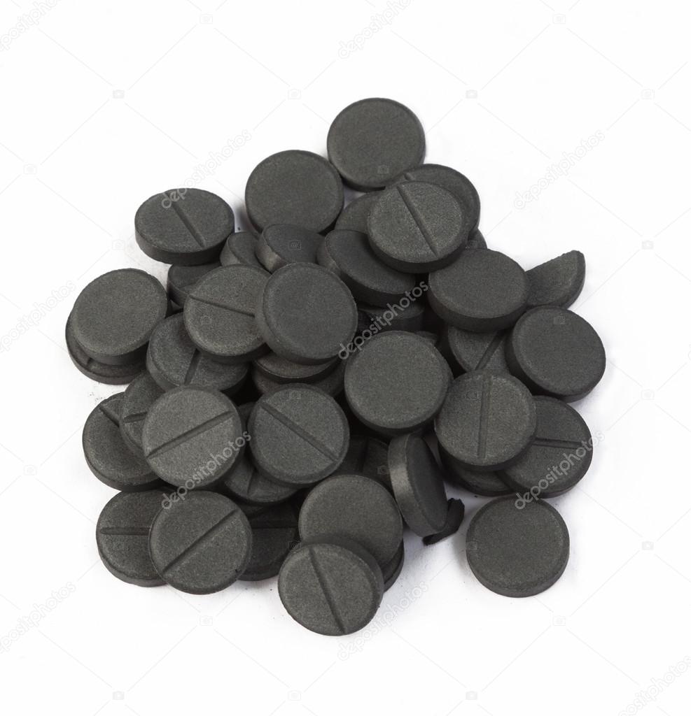 Stack of activated carbon pills
