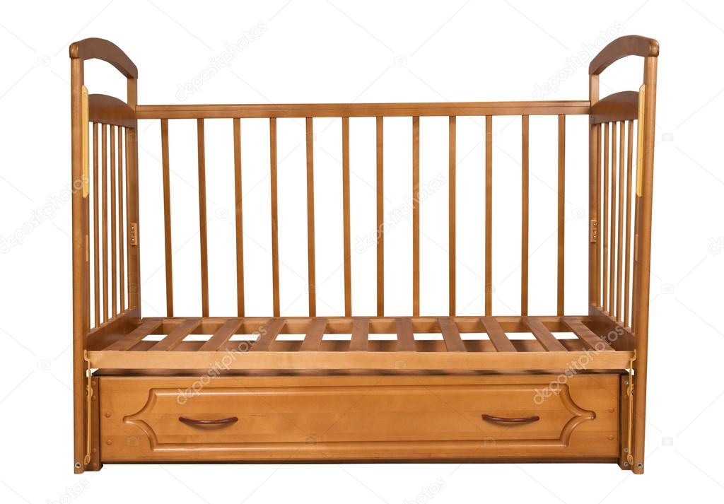 Empty wooden cot