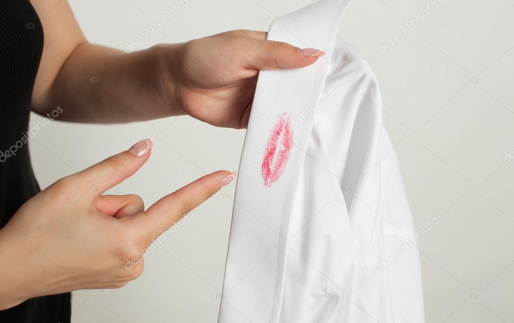 male t-shirt with lipstick print