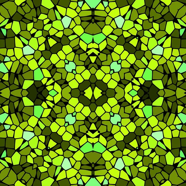 Mosaïque kaléidoscopique sans couture motif de tuiles jaune-vert — Photo