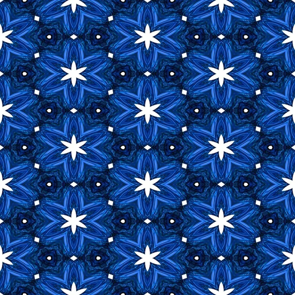 Abstract blue texture or background with white stars with Christmas look made seamless — Stock Photo, Image