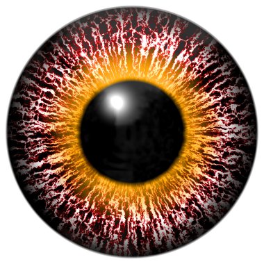 Bloody pink-eye of alien with yellow ring around the pupil clipart