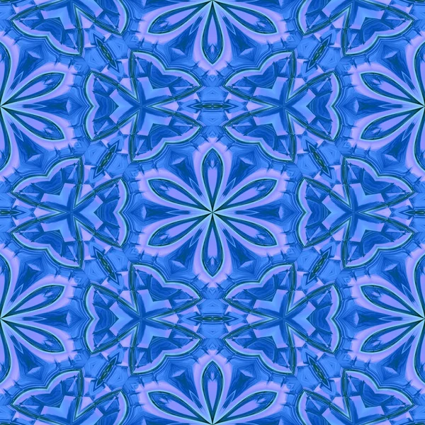 Floral azul abstracto oriental patrón hecho sin costuras —  Fotos de Stock