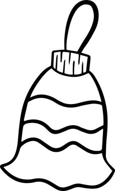 İzole edilmiş basit el, siyah yeni yıl ve Noel unsurları çiziyor. Vektör illüstrasyonu. 