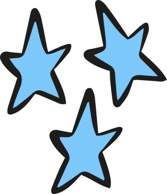 Tekstil tasarımları, kartpostallar, takvimler, fotoğraf çerçeveleri yaratmak için izole edilmiş basit el çizimi yıldız elementleri. 