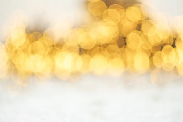Bokeh Scintillant Lumières Aux Paillettes Dorées Neige Fond Noël Nouvelle — Photo