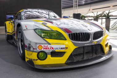 BMW Z4 yarış arabası Münih 'teki BMW müzesinde, Mayıs 2021, Münih Almanya. 