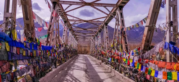 Vue Paysage Paysage Urbain Village Leh Ladakh Avec Chaîne Montagnes — Photo