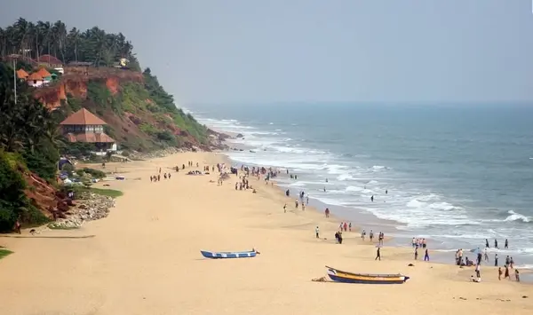 Praia Coco Pendurar Palmeiras — Fotografia de Stock