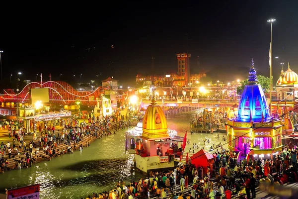 Har Pauri Famoso Ghat Orillas Del Ganges Haridwar Estado Indio Imágenes De Stock Sin Royalties Gratis