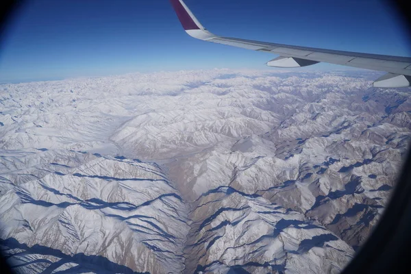 Aerial Landscape Alps North India Winter Season Fresh Snow Amazing — Stock Photo, Image